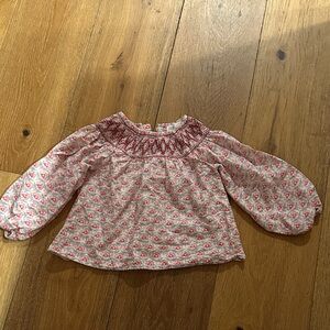 Zara Pink and Red Patterned Kids Blouse